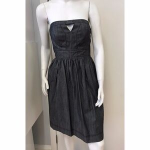 CALVIN KLEIN DARK DENIM STRAPLESS DRESS SIZE 4